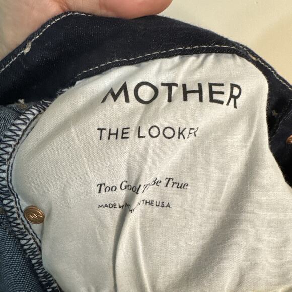 Mother The Looker Jeans Women Sz 27 Too Good To Be True Dark Blue Denim Mid Rise - Picture 13 of 16